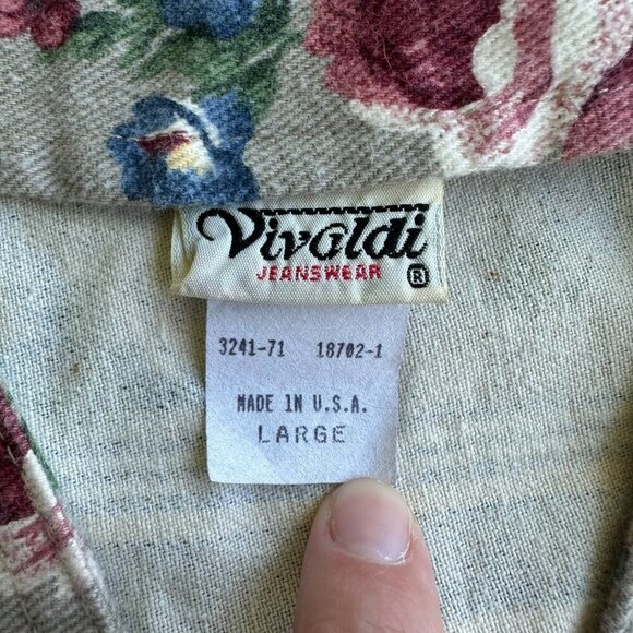 Vivaldi Jeanswear Womens Floral Striped Vest Size Large Colorful Vintage Style - Picture 4 of 6
